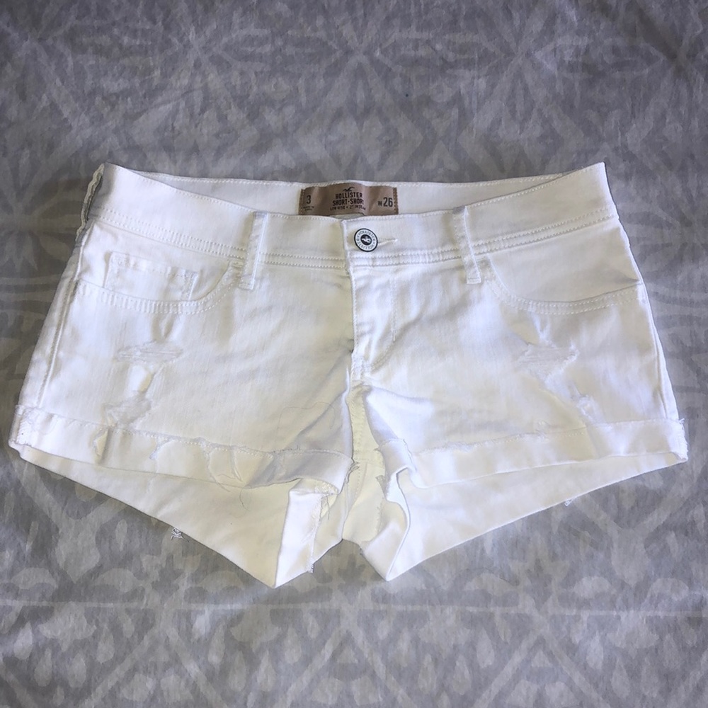 White denim shorts